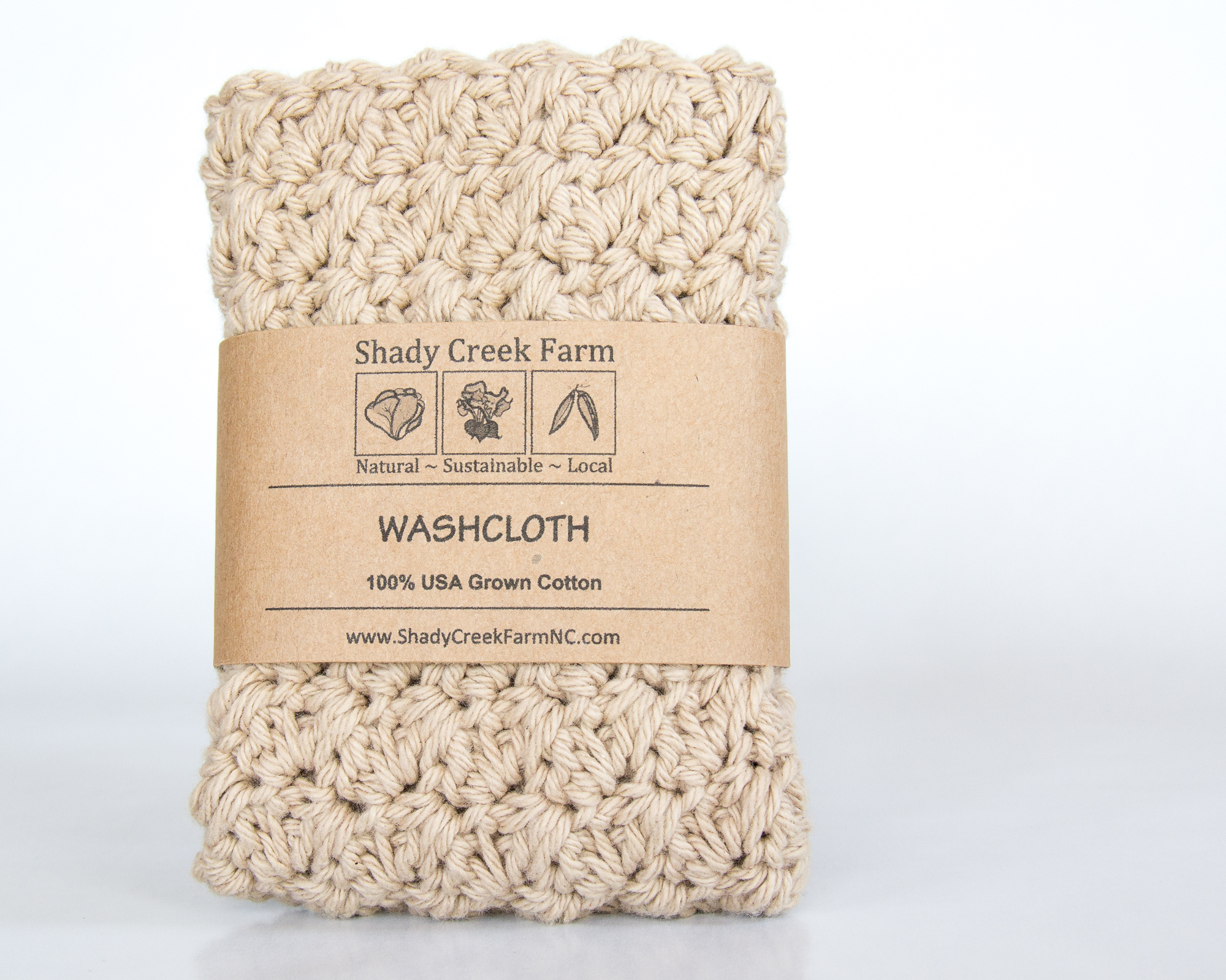 Natural Crochet Washcloth