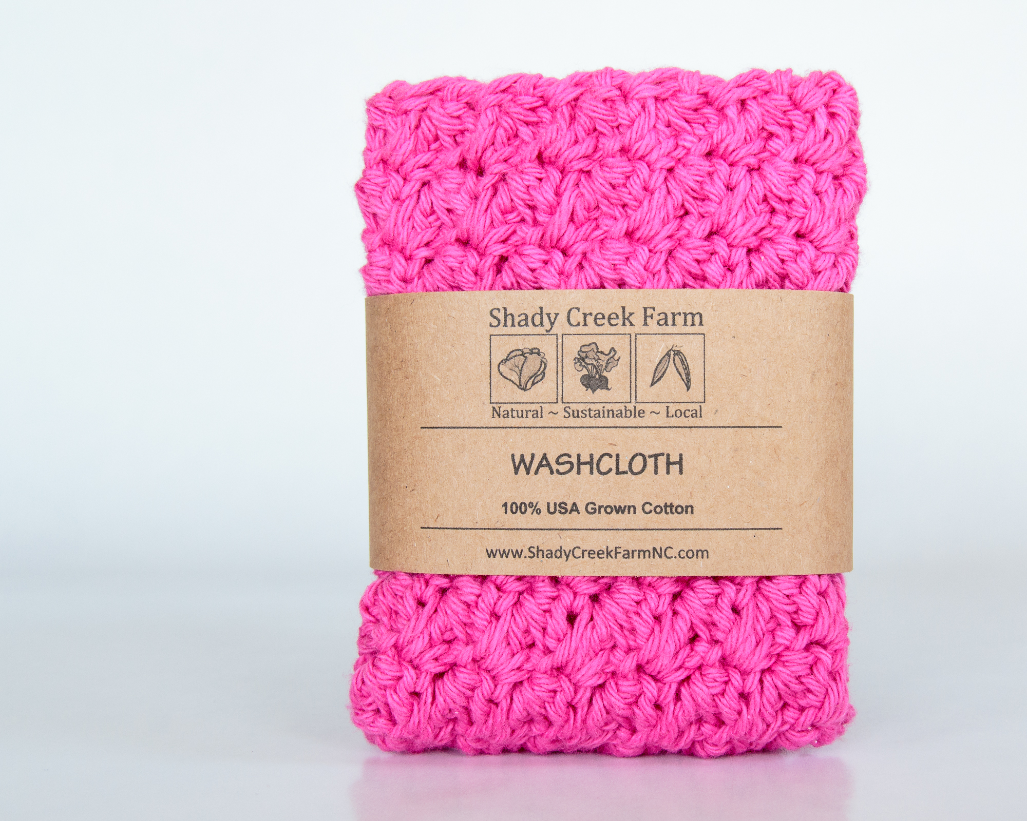 Hot Pink Crochet Washcloth